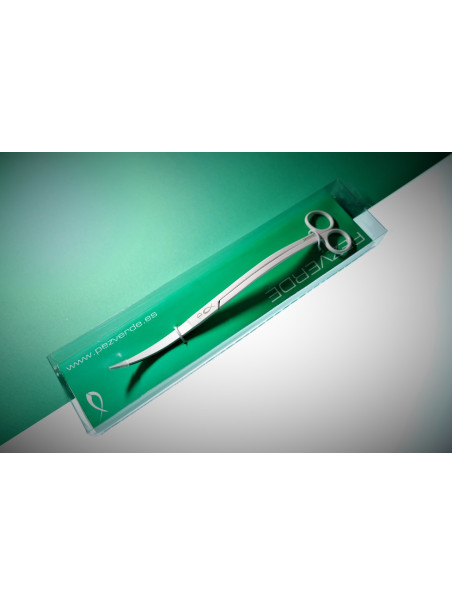 Tijeras Doble Curva Blancas PezVerde 24cm Acero