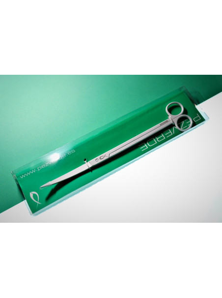 Tijeras Curvas Blancas PezVerde 25cm Acero Inox