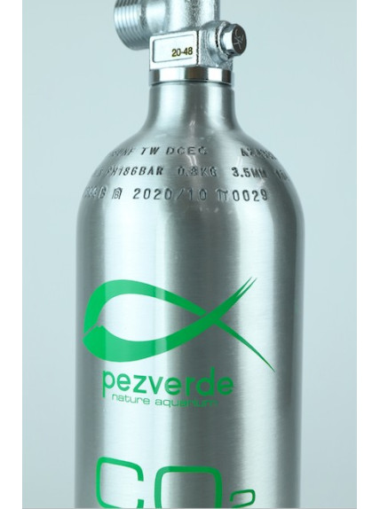Botella de CO2 PezVerde 1L Aluminio – Recargable y ligera para acuarios plantados