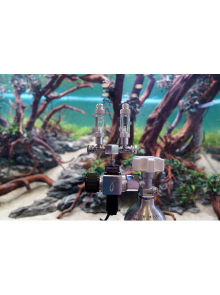 Manoreductor Doble (Dos Salidas) con Solenoide y CuentaBurbujas PezVerde V2.0