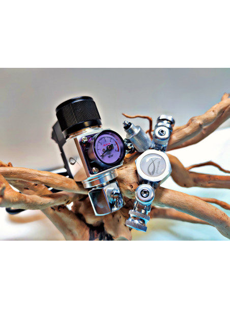 Manoreductor Doble (Dos Salidas) con Solenoide y CuentaBurbujas PezVerde V2.0