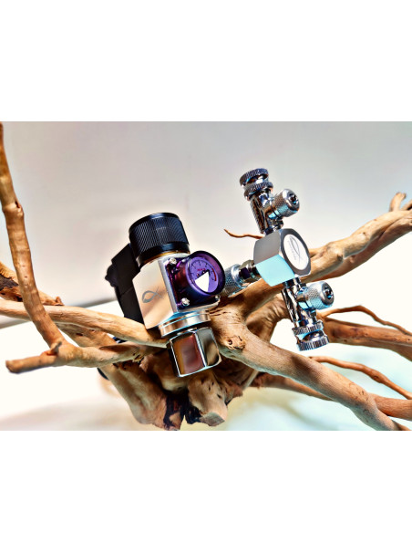 Manoreductor Doble (Dos Salidas) con Solenoide y CuentaBurbujas PezVerde V2.0