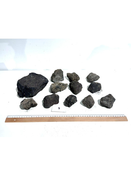 Roca Lava Volcanica Negra Seleccionada - Pack número 5