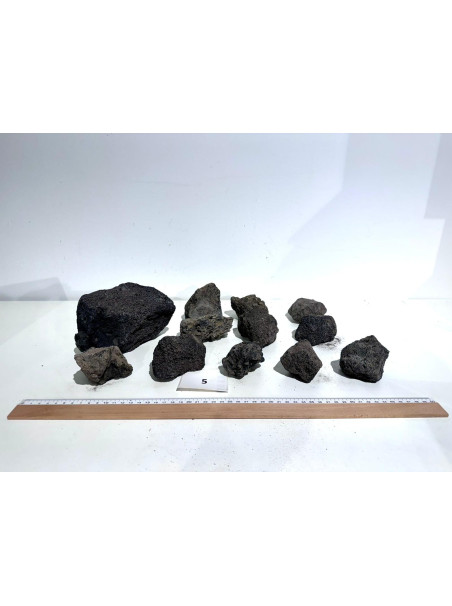 Roca Lava Volcanica Negra Seleccionada - Pack número 5