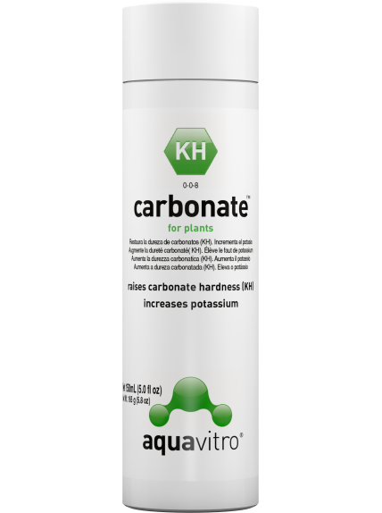 AquaVitro Carbonate 150 mL – Aumenta la dureza de carbonatos (KH) y aporta potasio en acuarios plantados