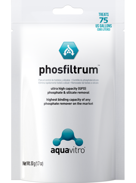 AquaVitro Phosfiltrum 50 g – Reductor de fosfatos y silicatos para acuarios