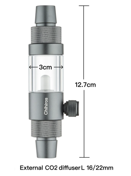Chihiros Atomizador CO2 Externo L (16/22 mm) – Difusión eficiente para acuarios plantados