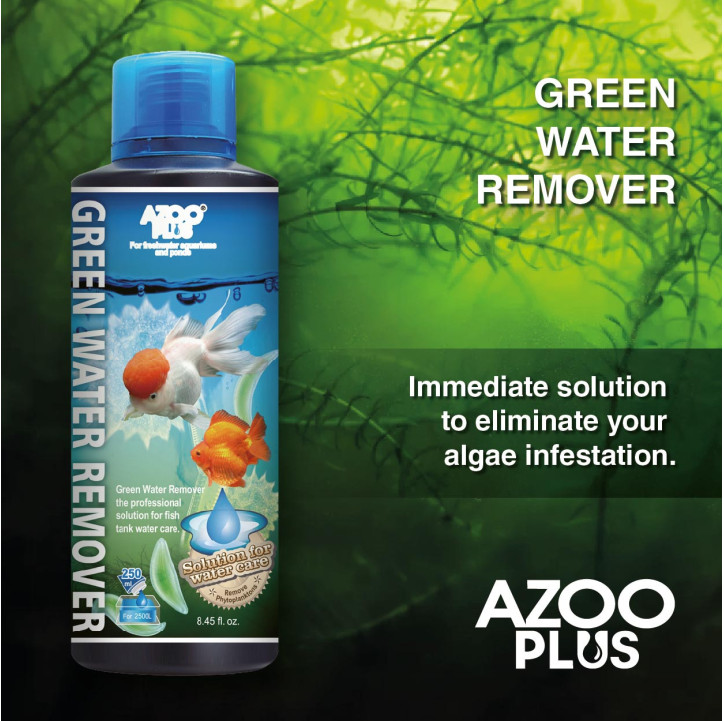 AZOO Plus Green Water Remover 120mL – Elimina el agua verde de tu acuario