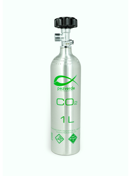 Botella de CO2 PezVerde 1L Aluminio – Recargable y ligera para acuarios plantados