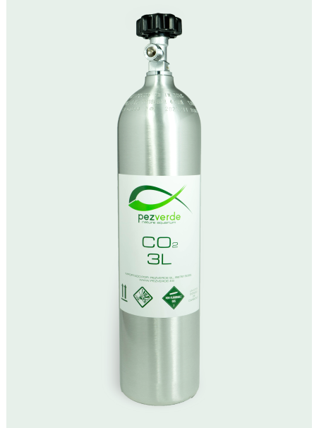 Botella de CO₂ PezVerde 3L Aluminio – Recargable y ligera para acuarios plantados