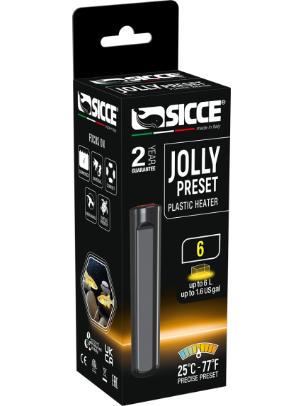 Calentador SICCE JOLLY PRESET 6W – Temperatura fija a 25ºC para nanoacuarios