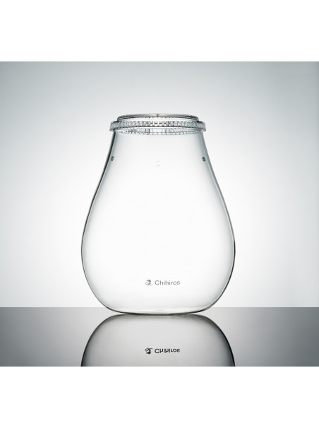 Chihiros Glass Pot DEW Shaped – Recipiente de cristal para Wabi-Kusa y plantas emergidas