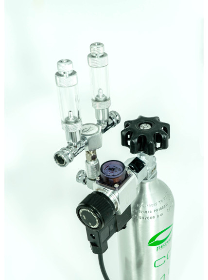 Manorreductor Doble con Solenoide y CuentaBurbujas PezVerde V2.0 – Sistema profesional de CO2 para acuarios plantados