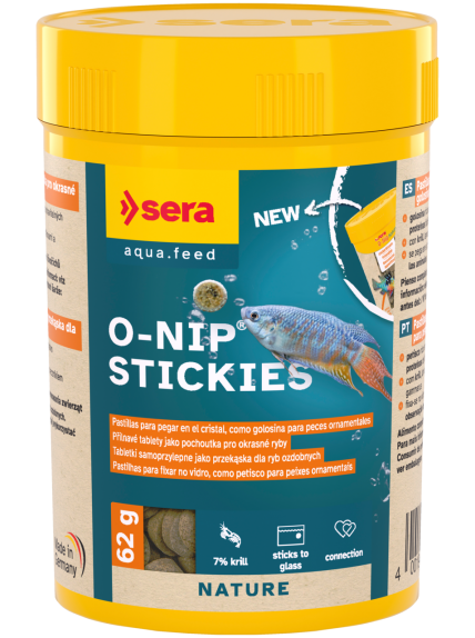 SERA O-Nip Stickies 100 mL – Golosina nutritiva para peces
