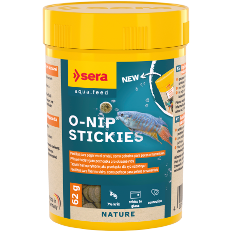 SERA O-Nip Stickies 100 mL – Golosina nutritiva para peces