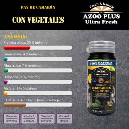 UltraFresh Vegetables Shrimp Pie - Tableta Vegetal Loricaridos - 120mL