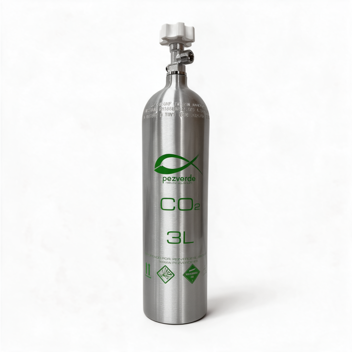 Botella de CO₂ PezVerde 3L Aluminio – Recargable y ligera para acuarios plantados